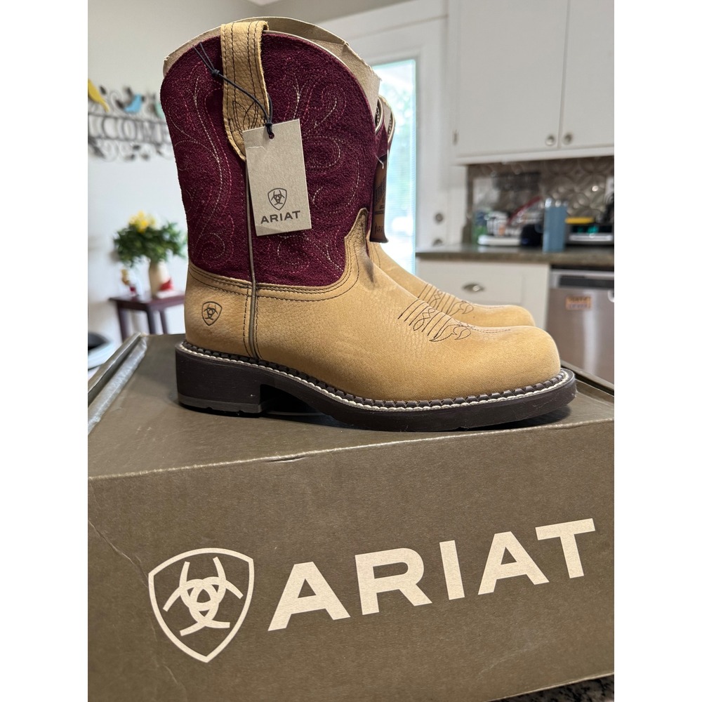 Ariat Fatbaby Heritage Boots Womens 8 Copper Burgundy New Leather Suede 10026116